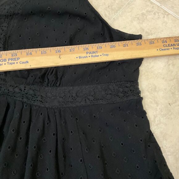 TORRID Sleeveless Eyelet V-Neck Women's Babydoll Blouse Top Size 3XL Black Fairy - Picture 9 of 13